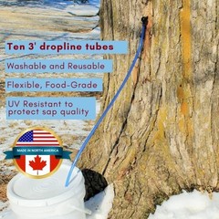 Maple Syrup Tapping Kit – 10 Spiles, 10 Tubes, 2 Filters, BPA Free, Instructions