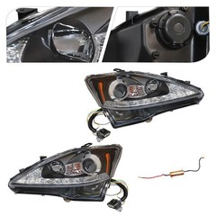 2006-2013 Lexus IS250 IS350 Halogen Projector Headlights w/LED DRL Left+Right