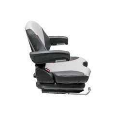Uni Pro 138 Mechanical Suspension Seat | Black/Silver Vinyl with Orange Piping