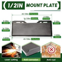 1/2″Quick Tach Attachment Mount Plate Hitch For Skid Steer Loader Bobcat Kubota