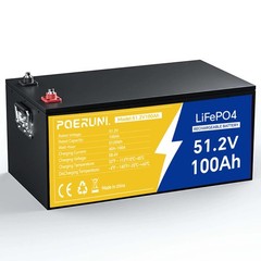 51.2V 50Ah LiFePO4 Lithium Battery 48V 50Ah Deep Cycle BMS for RV Off-Grid Solar