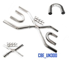 Universal SS Builder X-Pipe U Bent Exhaust System Kit LS Engine Swap Crossover