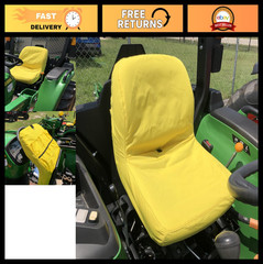 Universal Seat Covers for JD Tractors 1023E, 3025D, 3035D, No Armrests, Yellow