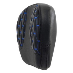 Leather Sissy Bar Backrest Touring Road King Electra 2014-2023 Blue Stitching
