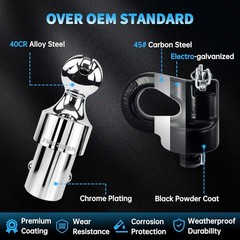 60692, Upgraded 38k 2-5/16 Inch Ball Puck System Gooseneck Hitch Kit with Case