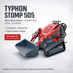 TYPHON STOMP 505 Mini Skid Steer Loader Tracked Hydraulic 13.5HP B&S 420cc Gas