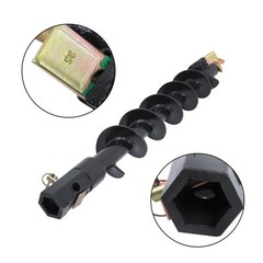 Auger Bit 6″ Diameter 48″ Length 2″ Hex Auger for Bobcat Machines With gloves