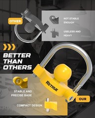 RETRUE Universal Coupler Lock Trailer Locks Ball Hitch 1 Pack, Bright Yellow