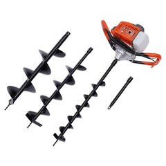 71CC 2 Stroke Post Hole Digger Gas Power Earth Auger Fence Drill w/4″,6″,8″ Bits