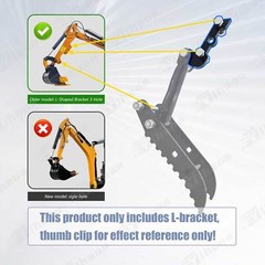 Single L-shaped bracket，FOR Mini Excavator Three Holes Hydraulic Clip Thumb NEW