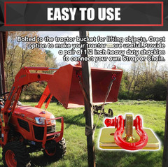 Tractor Bucket Grab Hooks Bolt On Clevis Mount with D Ring Shackles Heavy Duty