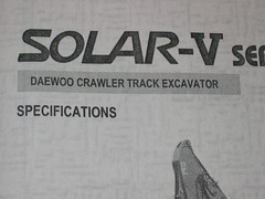 DAEWOOD SOLAR SERIES 5 V EXCAVATOR GENERAL MAINTENANCE PROCEDURES SERVICE MANUAL