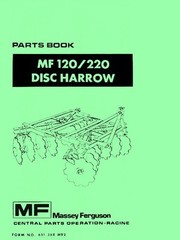 MASSEY FERGUSON MF 120 MF 220 Disc Harrow Parts Manual