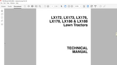 John Deere LX172 LX173 LX176 LX178 LX186 LX188 Technical Op. Parts Manual USB