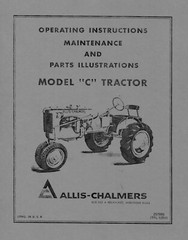 Allis Chalmers Model C Tractor Manual (please read description)