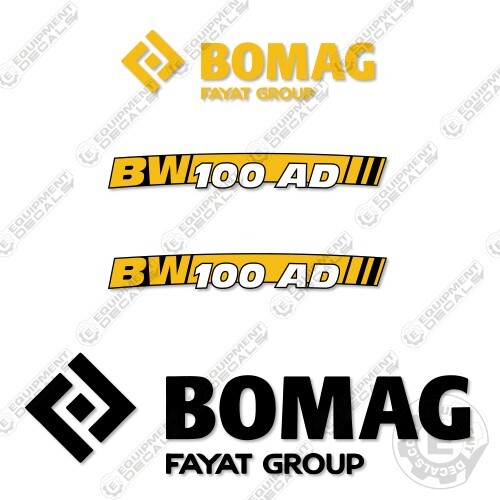 Fits Bomag 100AD-5 Decal Kit Roller Equipment Decals – 7 YEAR VINYL