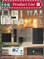 34-Piece Solid Brass Padlock Kit with Keys – Premium for Indoor & Outdoor Use