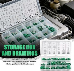 270PCS AC O Ring Kit 18 Sizes Oil Resistant Rubber Sealing Assortment with Box
