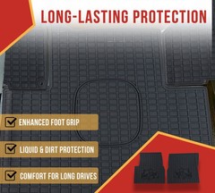 Semi Truck Black Mats Floor Mats Liners Fits w/ VNL (2003-2014) – 2 Pcs Set