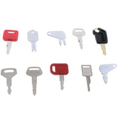 Universal 10 Heavy Equipment Ignition Keys with Key Ring – Durable Copper Build
