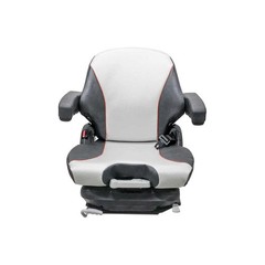 Uni Pro 138 Mechanical Suspension Seat | Black/Silver Vinyl with Orange Piping