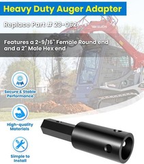 Auger Adapter Conversion 2-9/16 inch female Round to 2 inches Male Round