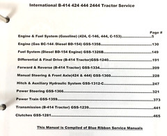 International B-414 424 2424 444 2444 Tractor Service Manual Set Repair Workshop