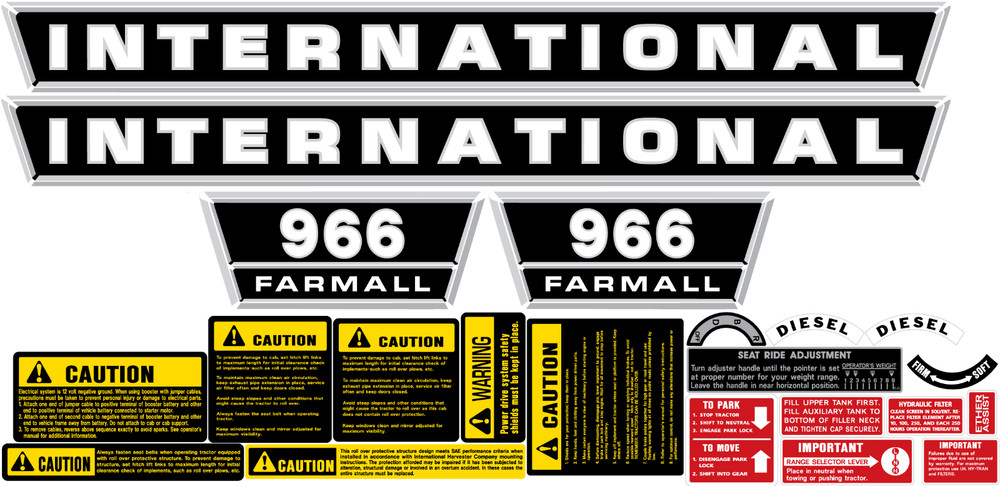 966 Farmall International Harvester Decal Set