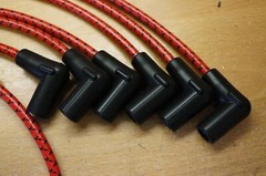 International 460 Hi-Utility Gas Red & Black Cloth Copper Spark Plug Wire Set IH