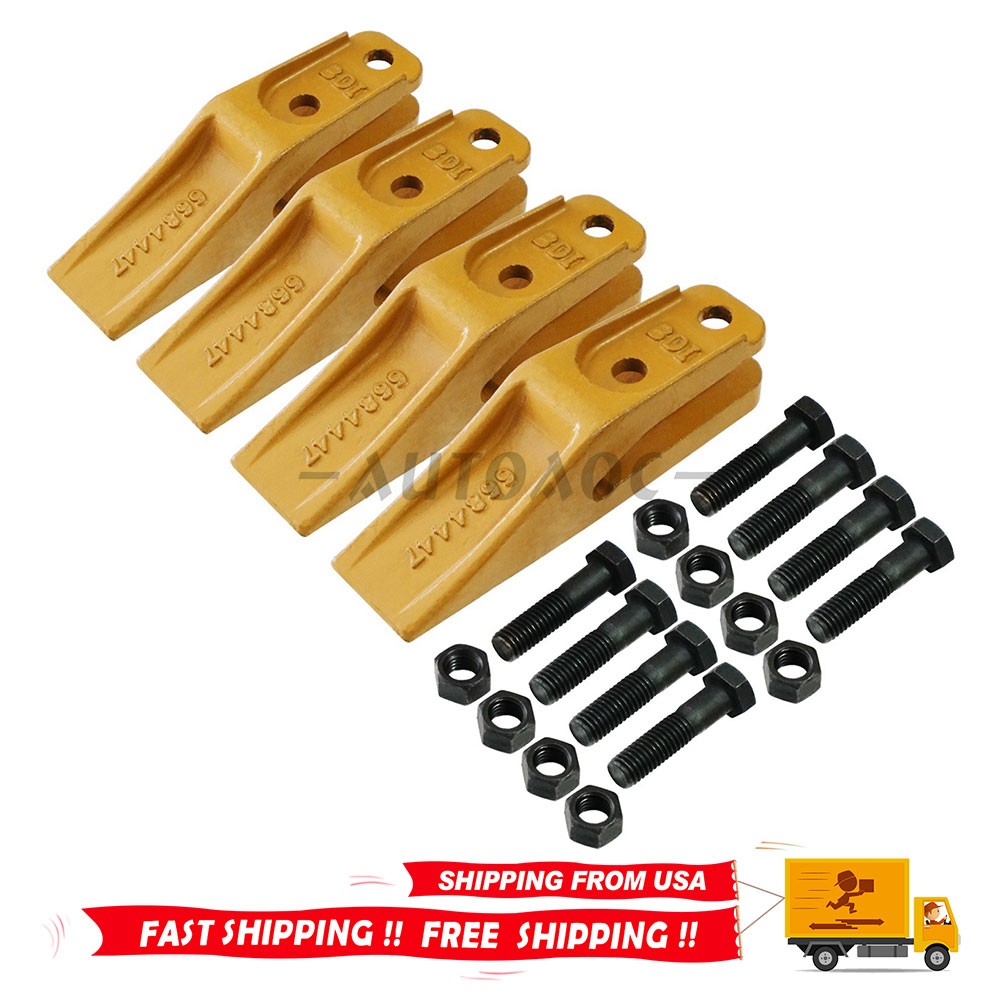 4X For Skid Steer Mini Ex Bucket Uniteeth Trenching Bucket Teeth w/ Hardware US