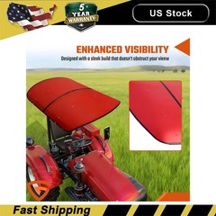 Sun Shield Tuff Top Tractor Canopy For 2″ x 2″ or 2″ x 3″ ROPS 48″ X 52″ Red NEW