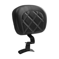 Driver & Rider Backrest Pad Fits Touring 2009-2023 White Stitching