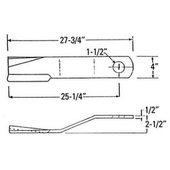 2) BUSH HOG BLADES 7556 7556BH FOR BH26 SQ172 SQ72-4 SQ720 1206 1256 206 256 ++