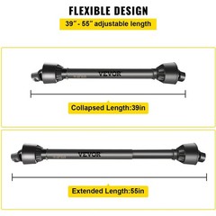 1-3/8″ PTO Drive Shaft 6 Spline End 39″-55″ Series 4 Tractor PTO Shaft Black