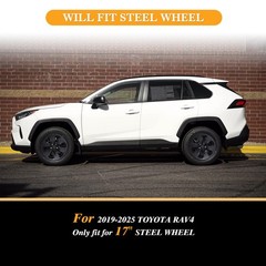 17 Inch Black Matte Hubcaps for Toyota RAV4 2019-2025 Snap-on Wheel Covers 4Pcs
