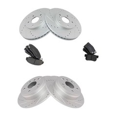 Brake Pads & Rotors Front Rear Drilled Slotted Semi-Metallic Acura TL 2004-2008