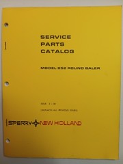 New Holland Model 852 Round Baler Service Parts Catalog Manual 1982
