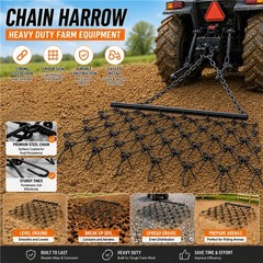 5 x 4.5 FT Heavy-Duty Steel Drag Harrow for ATV UTVs Lawn Tractors Leveling