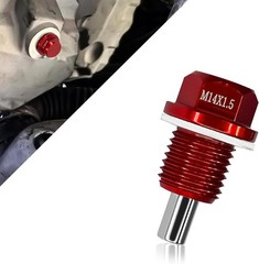 M14 x 1.5 Magnetic Oil Drain Plug, Transmission Oil Plug, Sump Drai Color: Red