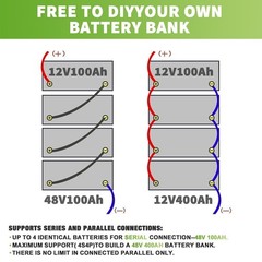 12V 100Ah LiFePO4 Lithium Battery 8000+ Deep Cycle For RV Marine Solar Off-grid