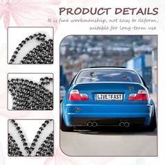 Butterfly Crystal Rhinestone Car Decals, 4PCS Self-Adhesive Bling Color: Black