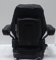 Forklift/Tractor Suspension Seat w/Adjustable Armrest Made in Black Leatherette.