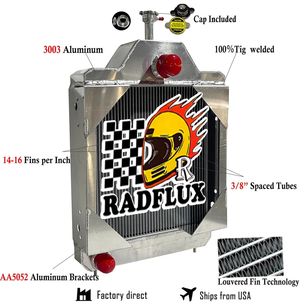 #D89103 D77843 2 Row All Aluminum Tractor Radiator Fits Case 584C 580C 586C 585C