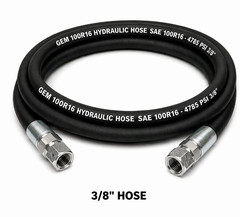 3/8″ 2 Wire 100R16 Hydraulic Hose Assembly JIC#6 Female Swivel Fittings PSI 4785