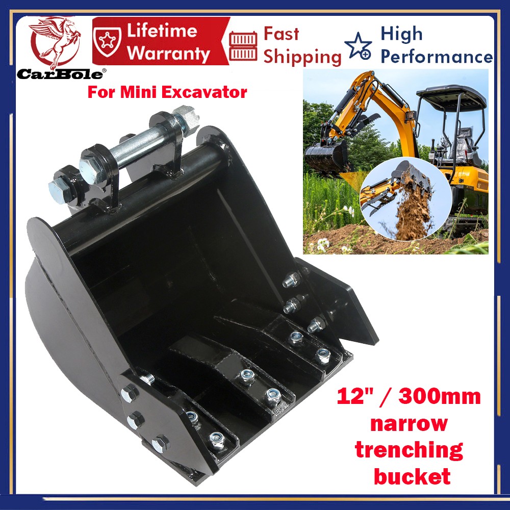 12inch/300mm Digging Bucket Attachment For Mini Excavator Trench Buckets w/Teeth