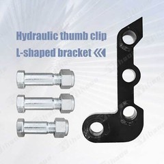 Single L-shaped bracket，FOR Mini Excavator Three Holes Hydraulic Clip Thumb NEW