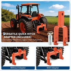 3 Point Quick Hitch Adapter Attach 2″ Receiver for Category 1 Tractor 3000 lbs