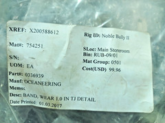 Oceaneering 0336939 Band Wear 1.0 Rev AA 5PCs In Lot