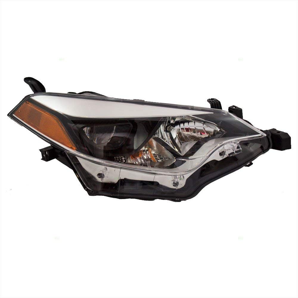 Clear Halogen Factory Headlight Passenger Side Toyota Corolla 2014-2016