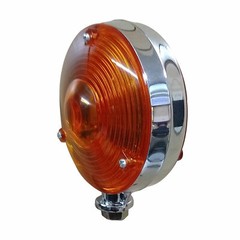 12V Kubota Tractor Chrome Frame Amber Lens Warning Lamp Set Hazard Style
